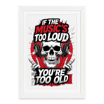 Cadeau drôle pour amateurs de musique rock n roll - Affiche encadrée (27 × 37 cm) - blanc - Devant
