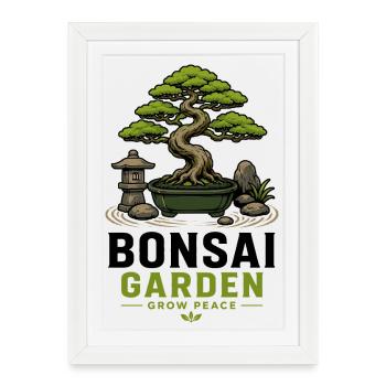 Japanese Bonsai Tree Plant Zen Gardener Bonsai - Framed poster (27 × 37 cm) - white - Front