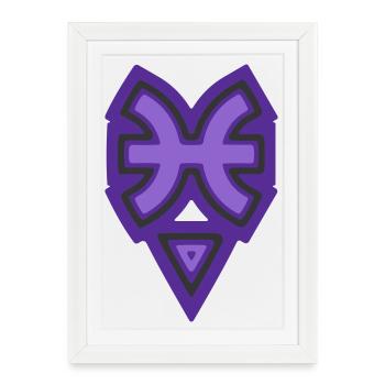 Zodiac Tribal Pisces and Water - Framed poster (27 × 37 cm) - white - Front
