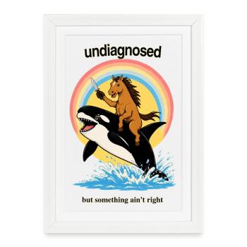 Pony on Orca – Absurd Chaos - Framed poster (27 × 37 cm) - white - Front