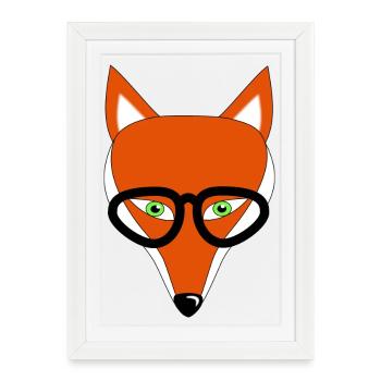 fox - Framed poster (27 × 37 cm) - white - Front