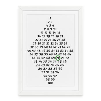 70e anniversaire - Affiche encadrée (27 × 37 cm) - blanc - Devant