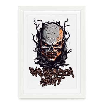 Monstres d’Halloween - Affiche encadrée (27 × 37 cm) - blanc - Devant