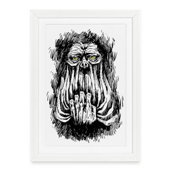SCREM SILENCIEUX - Affiche encadrée (27 × 37 cm) - blanc - Devant
