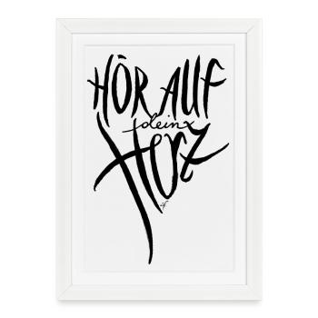 Listen to your heart - Framed poster (27 × 37 cm) - white - Front