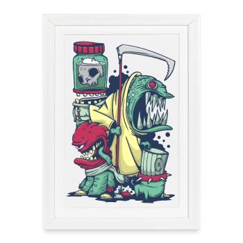 Monstres - Affiche encadrée (27 × 37 cm) - blanc - Devant