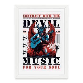Devil Rock Music - Framed poster (27 × 37 cm) - white - Front