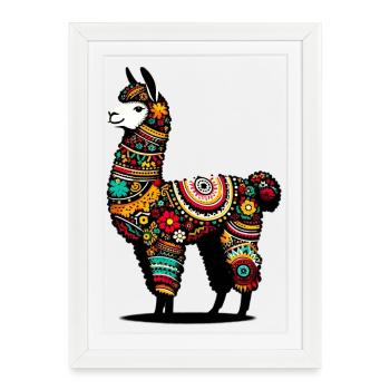 Alpaga - Affiche encadrée (27 × 37 cm) - blanc - Devant