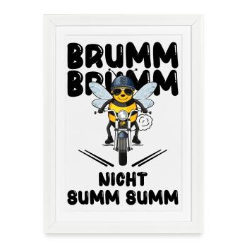 Abeille Moto Buzz Buzz Pas Buzz Buzz Noir - Affiche encadrée (27 × 37 cm) - blanc - Devant