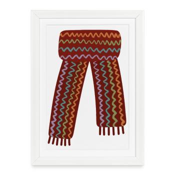 Colorful Zigzag Patterned Scarf - Framed poster (27 × 37 cm) - white - Front