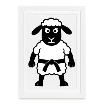 Karaté Mouton - Affiche encadrée (27 × 37 cm) - blanc - Devant