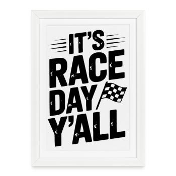 C’est le jour de la course - Affiche encadrée (27 × 37 cm) - blanc - Devant