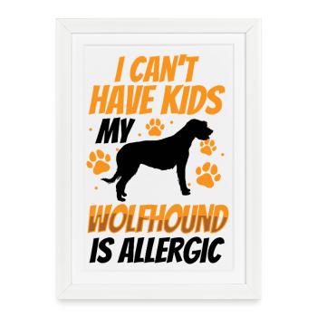 Irish Wolfhound est allergique - Affiche encadrée (27 × 37 cm) - blanc - Devant