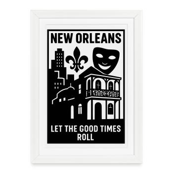 New Orleans, Louisiana, USA - Framed poster (27 × 37 cm) - white - Front