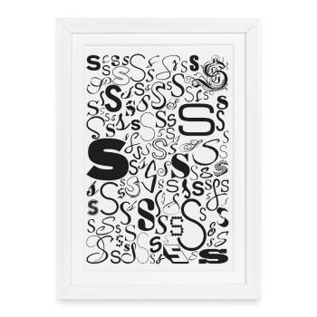 Typo S – Letter Design for Font Lovers - Framed poster (27 × 37 cm) - white - Front