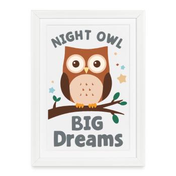 Night Owl – Funny Owl Shirt - Framed poster (27 × 37 cm) - white - Front