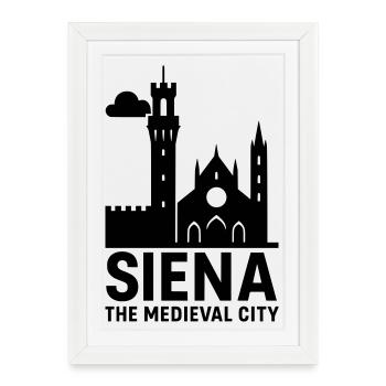 Siena Italia - Framed poster (27 × 37 cm) - white - Front