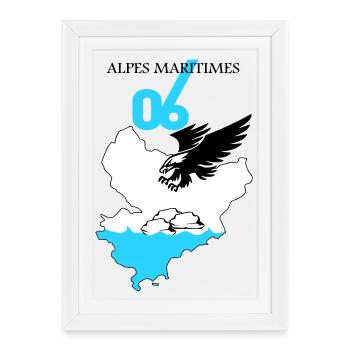 Alpes Maritimes - Affiche encadrée (27 × 37 cm) - blanc - Devant