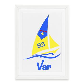 Voilier Var 83 - Affiche encadrée (27 × 37 cm) - blanc - Devant