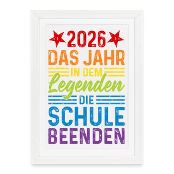 2026 L’année où les légendes terminent l’école - Affiche encadrée (27 × 37 cm) - blanc - Devant