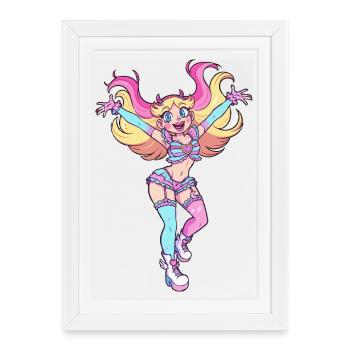 Star Butterfly Rainbow Hero - Framed poster (27 × 37 cm) - white - Front