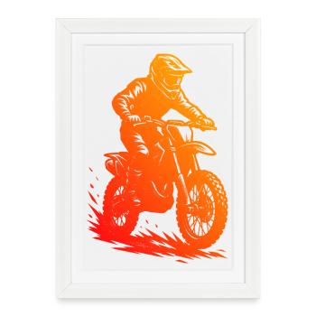 Motocross motif for real enthusiasts - Framed poster (27 × 37 cm) - white - Front
