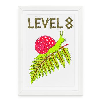 Level 8 Snail - Framed poster (27 × 37 cm) - white - Front