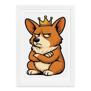 Corgi Corgis Welsh Corgi Propriétaires de Corgi Corgis - Affiche encadrée (27 × 37 cm) - blanc - Devant