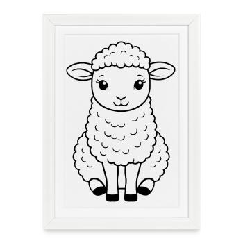 Déguisement de mouton berger mouton mignon mouton - Affiche encadrée (27 × 37 cm) - blanc - Devant