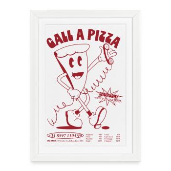 Call A Pizza - Framed poster (27 × 37 cm) - white - Front