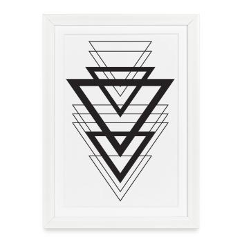 Geometric Triangle Overlay - Framed poster (27 × 37 cm) - white - Front