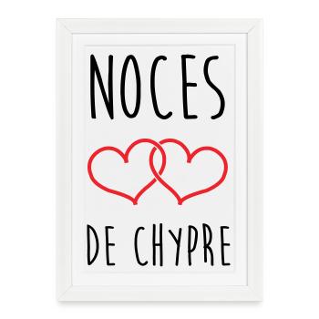 Noces de Chypre 6 Ans Mariage - Affiche encadrée (27 × 37 cm) - blanc - Devant