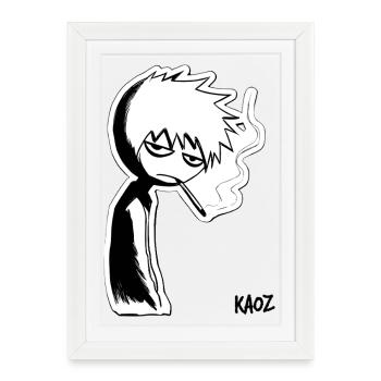Croquis en noir et blanc : type mélancolique - Affiche encadrée (27 × 37 cm) - blanc - Devant
