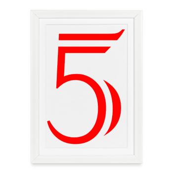 5. ANNIVERSAIRE. 5 ANS. 5e ANNIVERSAIRE. ENFANT - Affiche encadrée (27 × 37 cm) - blanc - Devant