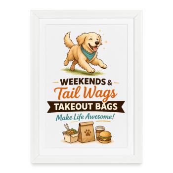 Tail Wag Takeout Bags - Framed poster (27 × 37 cm) - white - Front