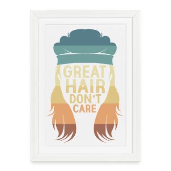 Coupe mullet coupe mulet - Affiche encadrée (27 × 37 cm) - blanc - Devant
