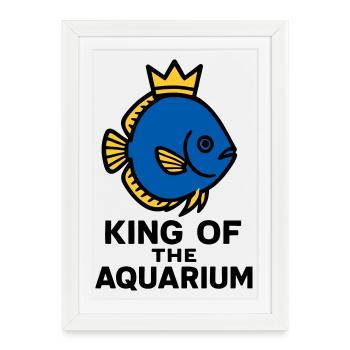 The King of the Aquarium Crowned Discus Fish - Framed poster (27 × 37 cm) - white - Front