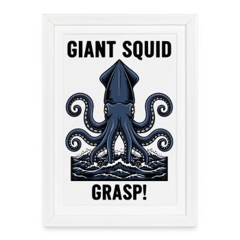 Giant Squid Sea Abyss Grasp Giant Squid - Framed poster (27 × 37 cm) - white - Front