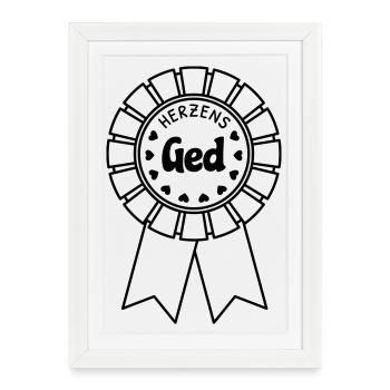 Herzens Ged - Gerahmtes Poster (27 × 37 cm) - Weiß - Vorne