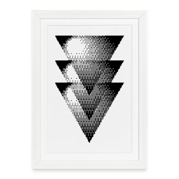 Halftone Triangles - Framed poster (27 × 37 cm) - white - Front