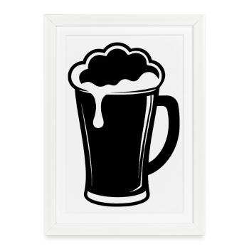 Verre à bière - Affiche encadrée (27 × 37 cm) - blanc - Devant