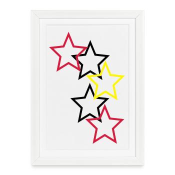 Outlined Stars Three Colors - Framed poster (27 × 37 cm) - white - Front