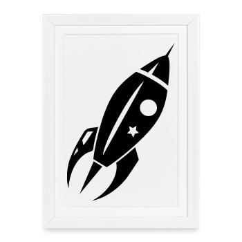 Une fusée décolle - Affiche encadrée (27 × 37 cm) - blanc - Devant