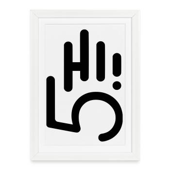 HI5 hi five - Framed poster (27 × 37 cm) - white - Front