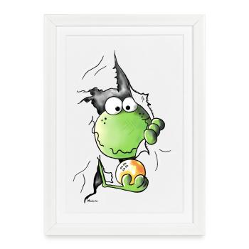 Funny Frog - Framed poster (27 × 37 cm) - white - Front