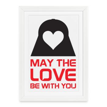 Que l'amour soit avec toi - Affiche encadrée (27 × 37 cm) - blanc - Devant