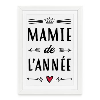 Mamie / Mamy / Grand Mere / Grand-Mère / Bébé - Affiche encadrée (27 × 37 cm) - blanc - Devant