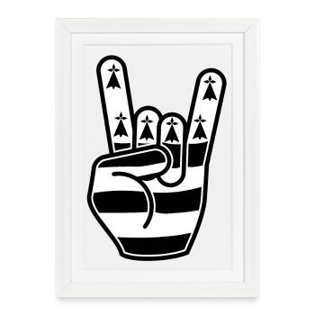 Rock Breizh - Affiche encadrée (27 × 37 cm) - blanc - Devant