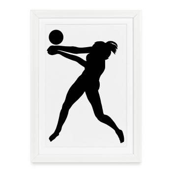 Beach-volley - Affiche encadrée (27 × 37 cm) - blanc - Devant