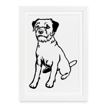 Border Terrier - Framed poster (27 × 37 cm) - white - Front